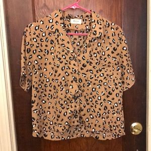 Cheetah print button up